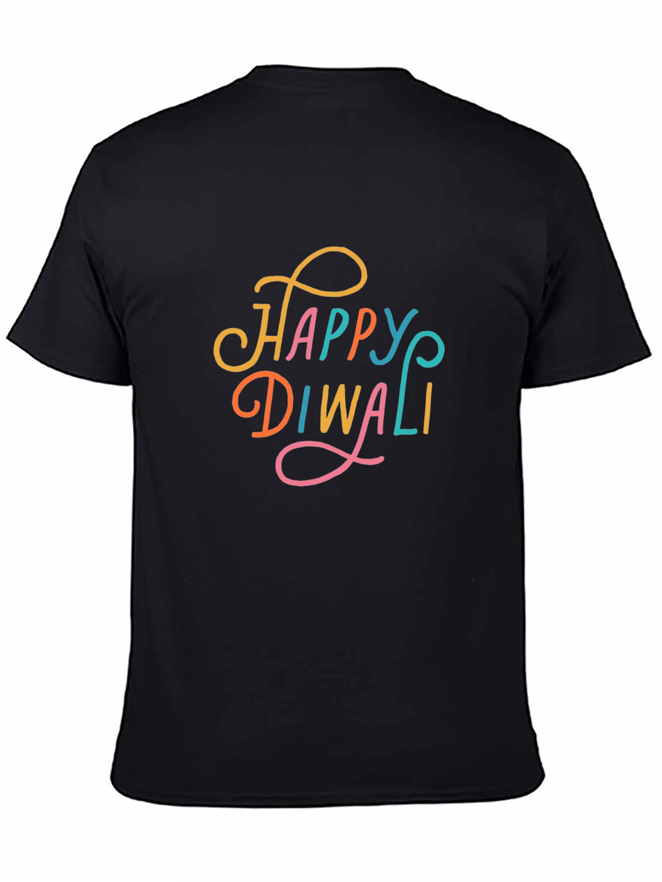 Happy Diwali Graphic Tee - Black Cotton T-Shirt