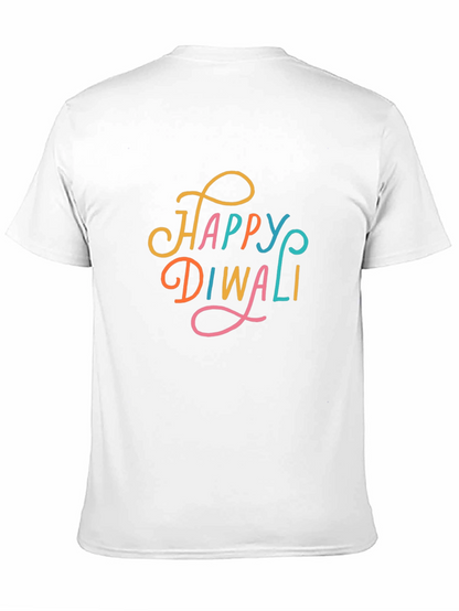 Happy Diwali Graphic Tee - Black Cotton T-Shirt