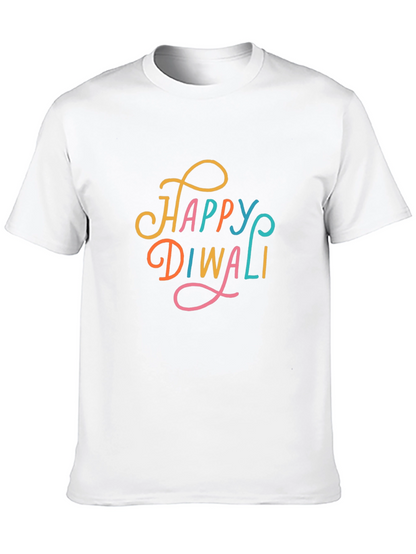 Happy Diwali Graphic Tee - Black Cotton T-Shirt
