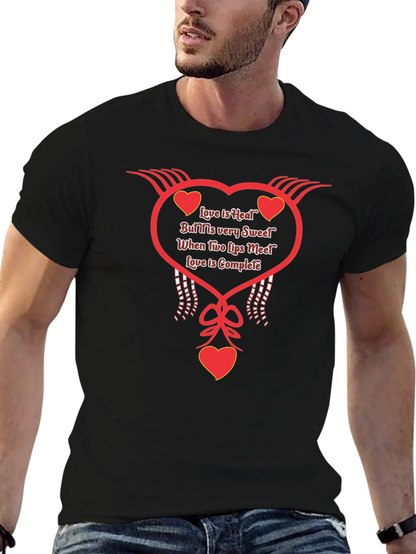Romantic Love is Heat Heart Graphic Tee - Black