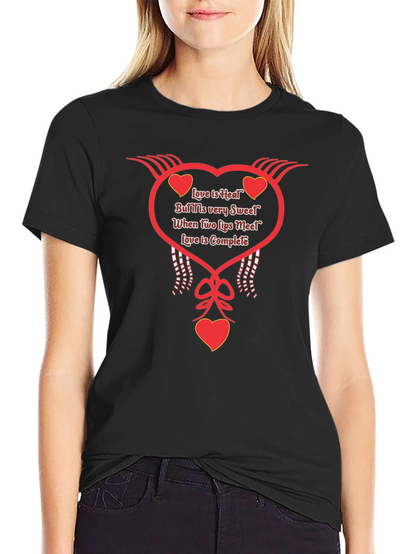 Romantic Love is Heat Heart Graphic Tee - Black