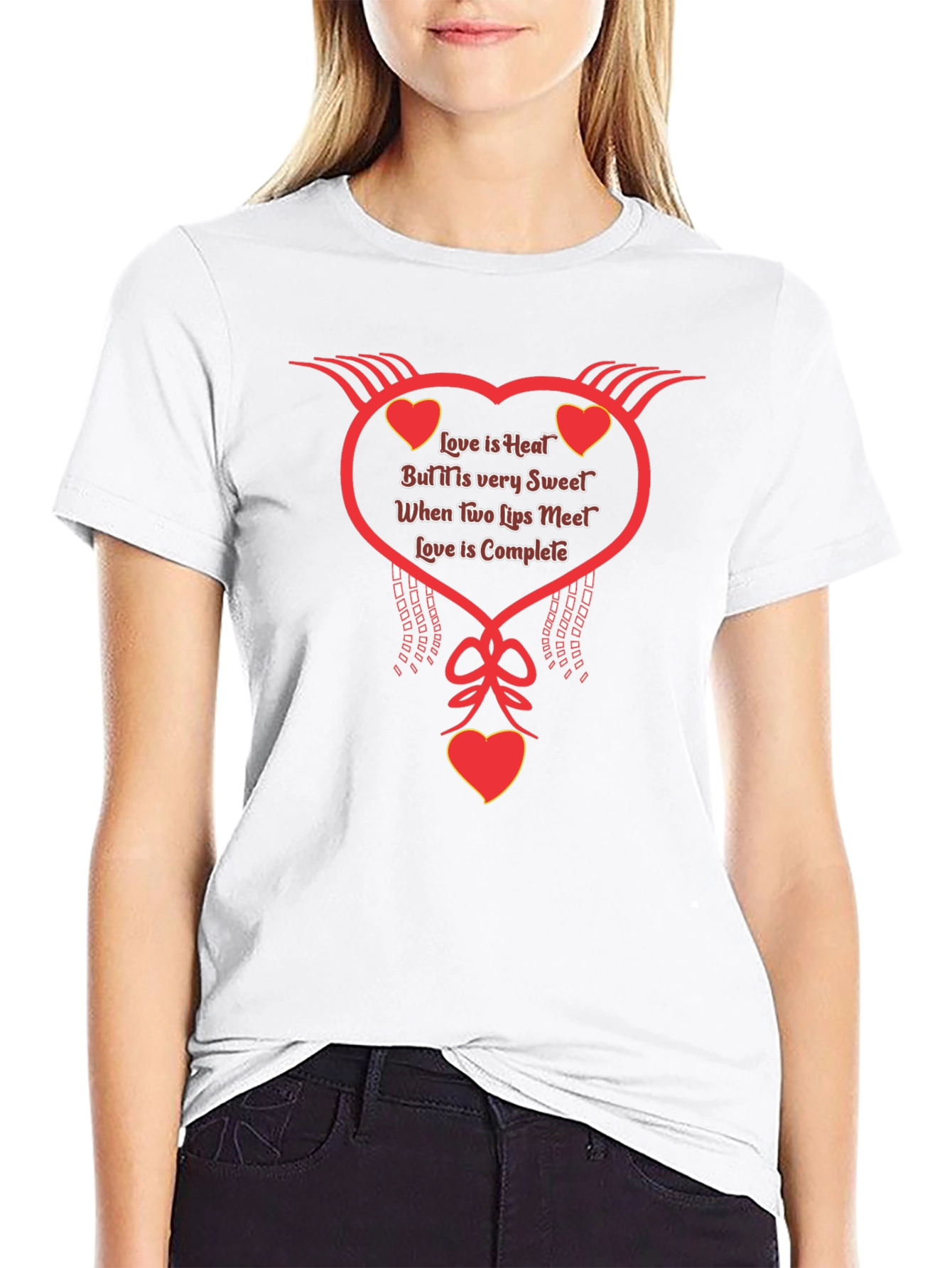 Romantic Love is Heat Heart Graphic Tee - Black