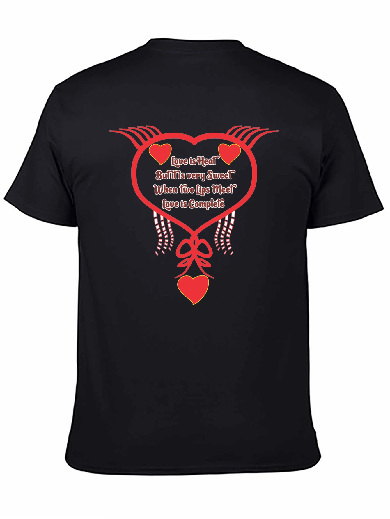 Romantic Love is Heat Heart Graphic Tee - Black