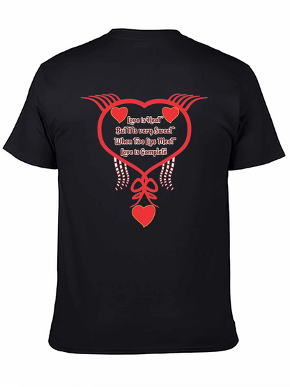 Romantic Love is Heat Heart Graphic Tee - Black