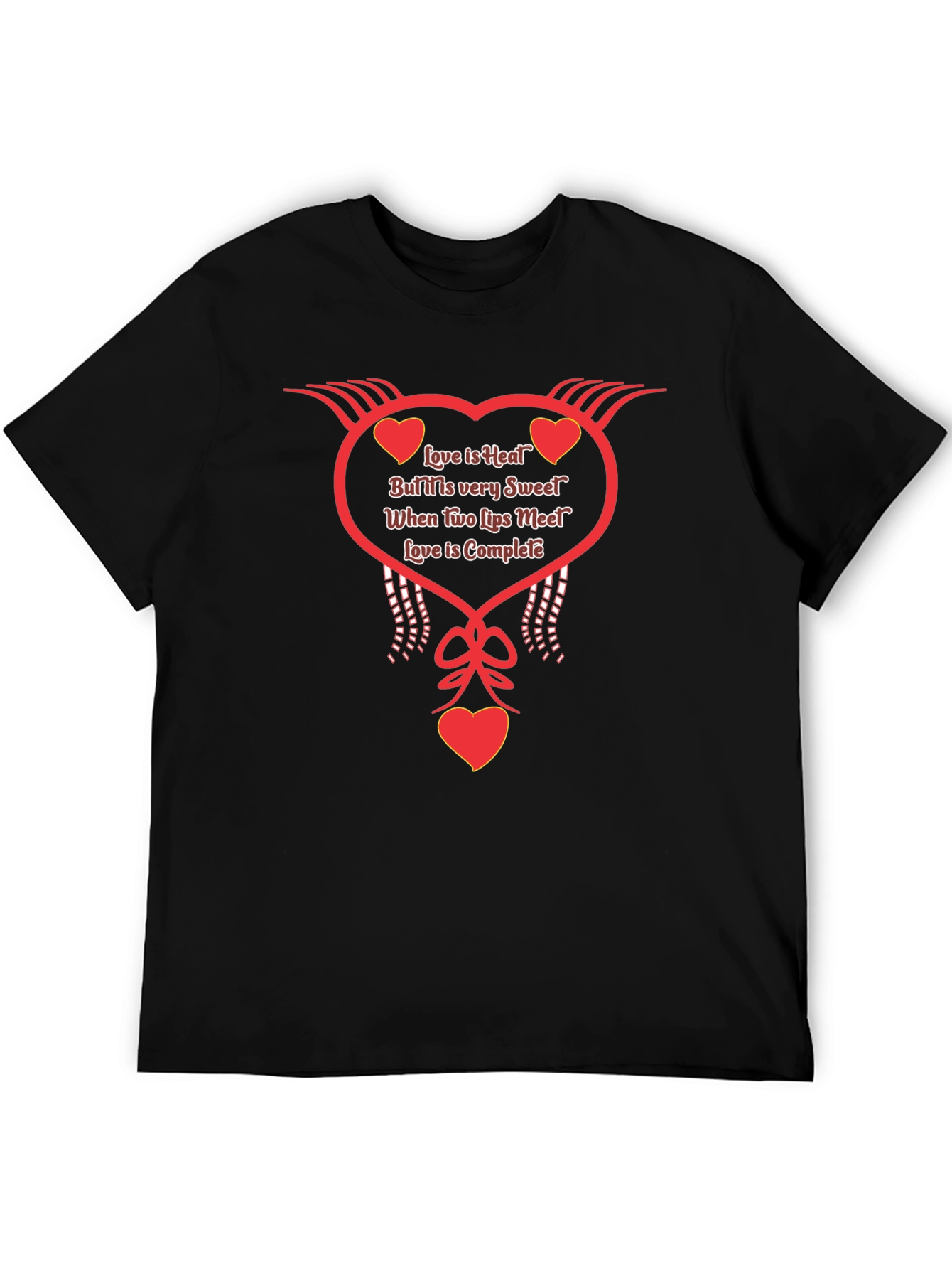 Romantic Love is Heat Heart Graphic Tee - Black