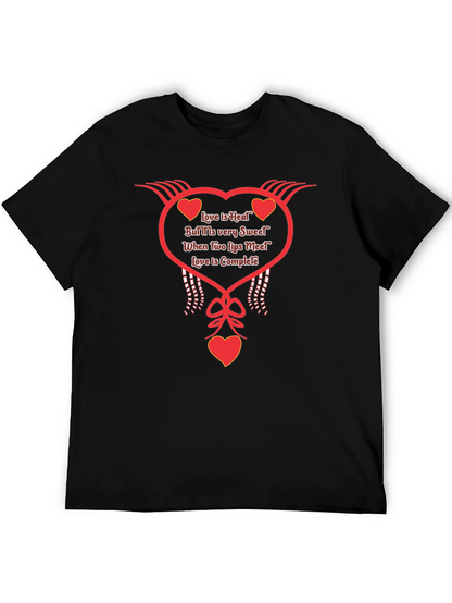 Romantic Love is Heat Heart Graphic Tee - Black