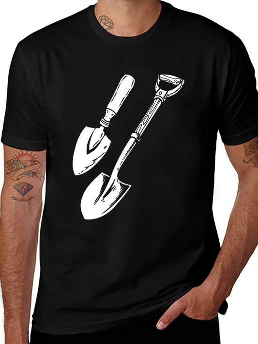 Gardening Shovel T-Shirt - Black Graphic Tee