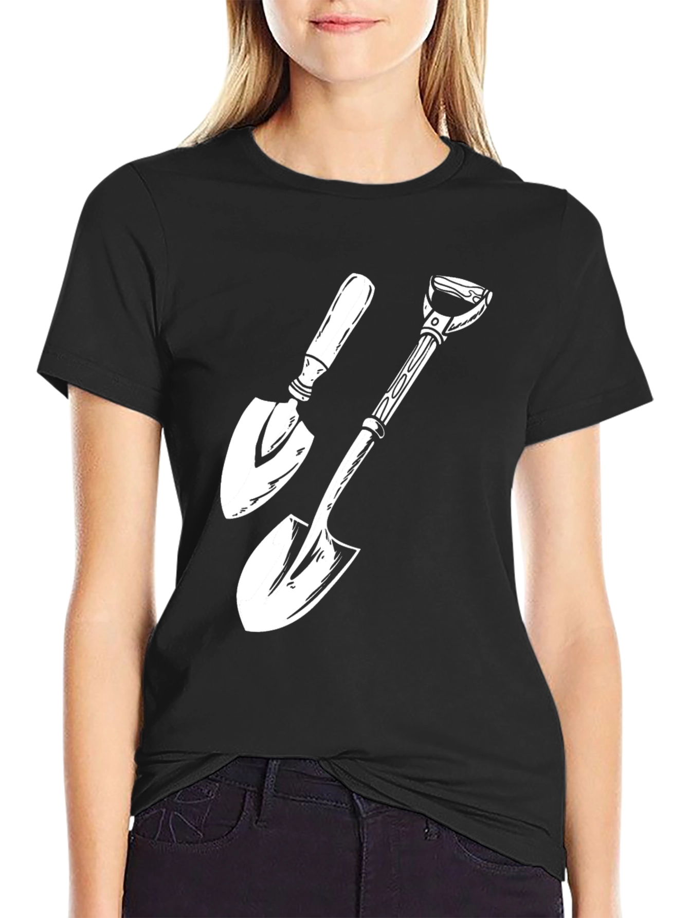 Gardening Shovel T-Shirt - Black Graphic Tee