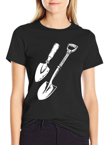 Gardening Shovel T-Shirt - Black Graphic Tee