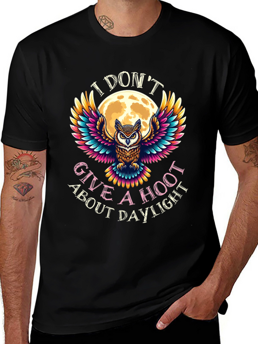Owl Graphic T-Shirt: I Dont Give A Hoot About Daylight