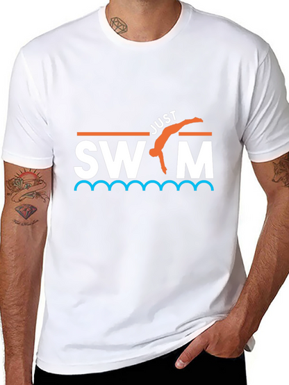 Just Swim T-Shirt - Black Graphic Tee