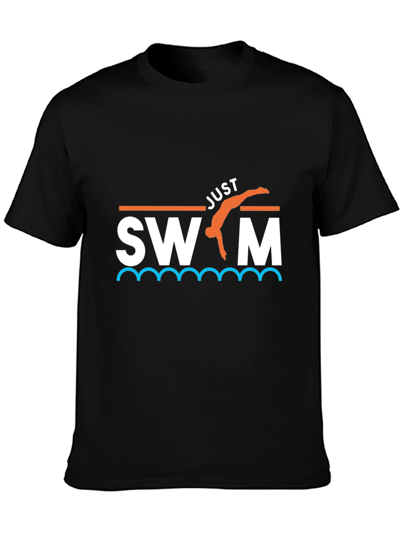 Just Swim T-Shirt - Black Graphic Tee