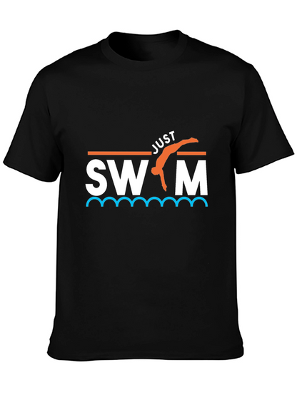 Just Swim T-Shirt - Black Graphic Tee