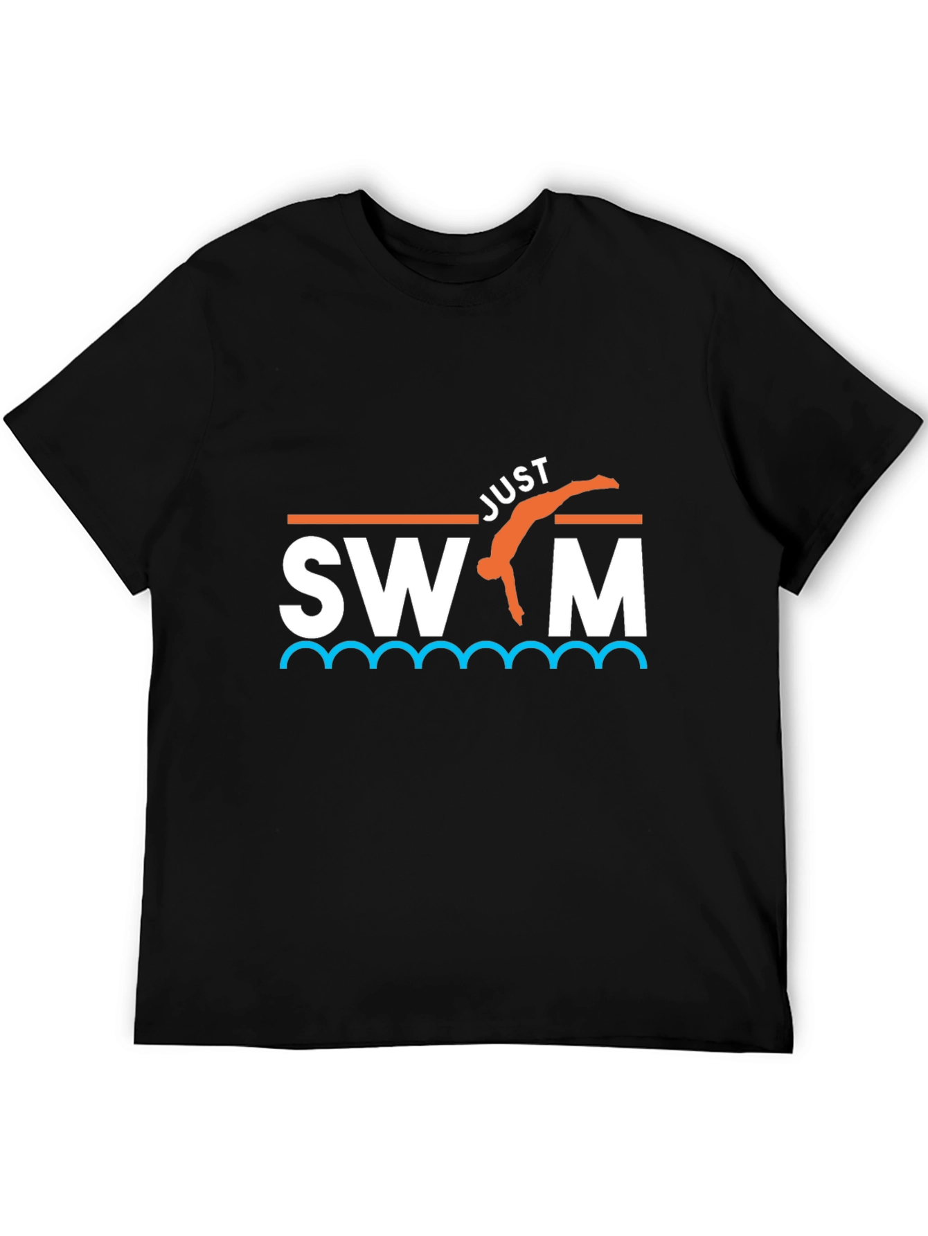 Just Swim T-Shirt - Black Graphic Tee