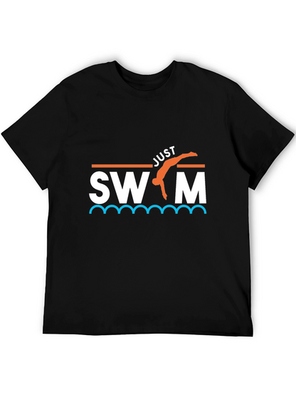 Just Swim T-Shirt - Black Graphic Tee