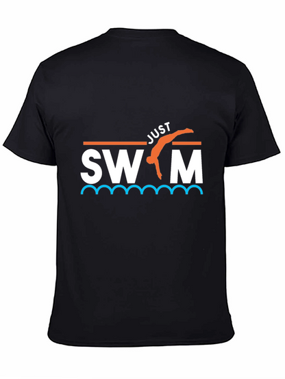 Just Swim T-Shirt - Black Graphic Tee