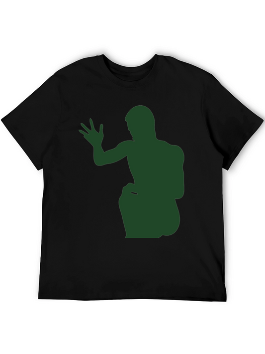 Green Silhouette Graphic Tee - Black