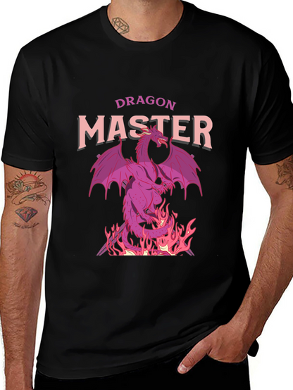 Dragon Master Graphic Tee - Black Cotton T-Shirt