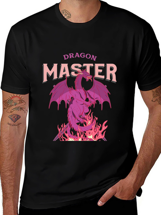 Dragon Master Graphic Tee - Black Cotton T-Shirt
