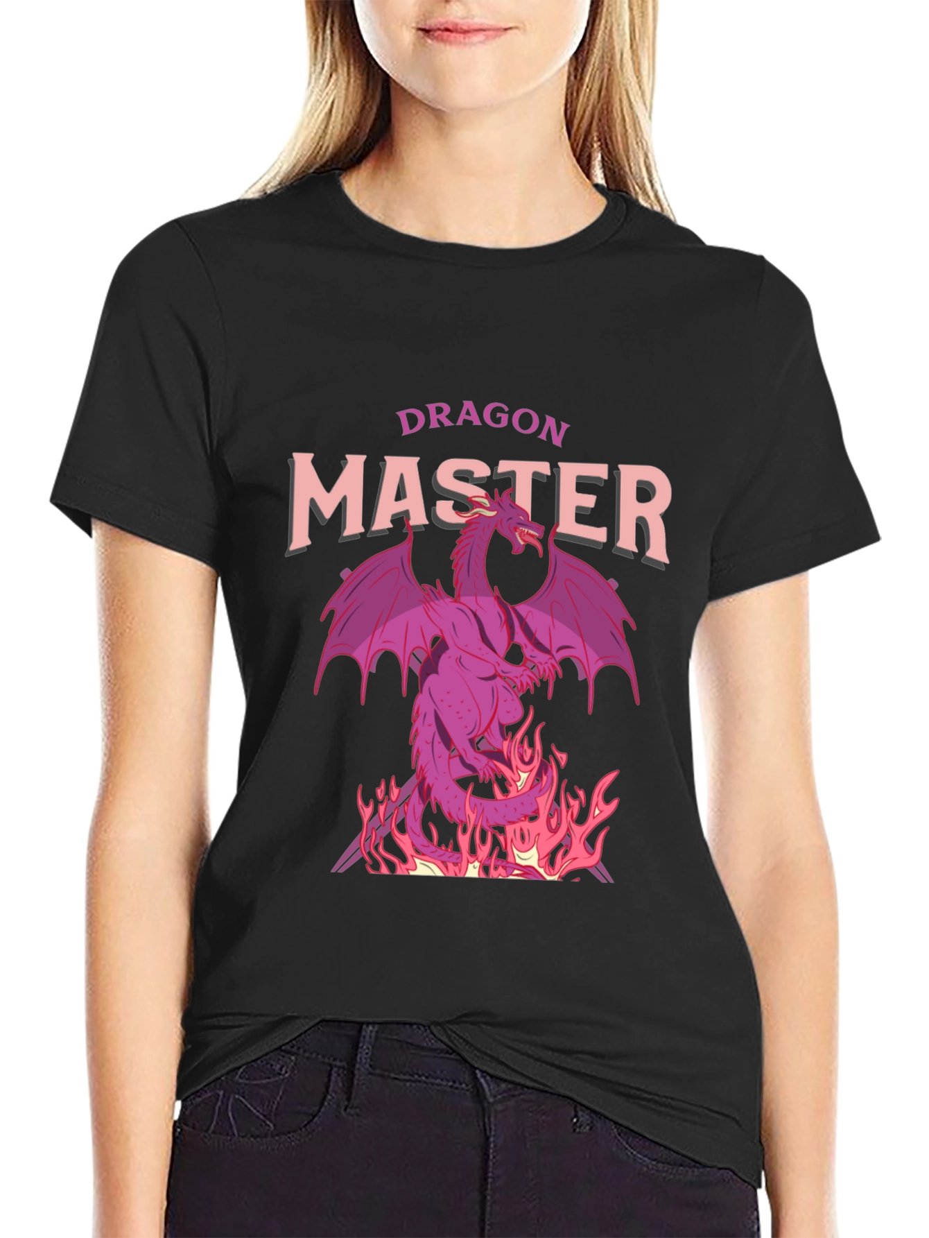 Dragon Master Graphic Tee - Black Cotton T-Shirt