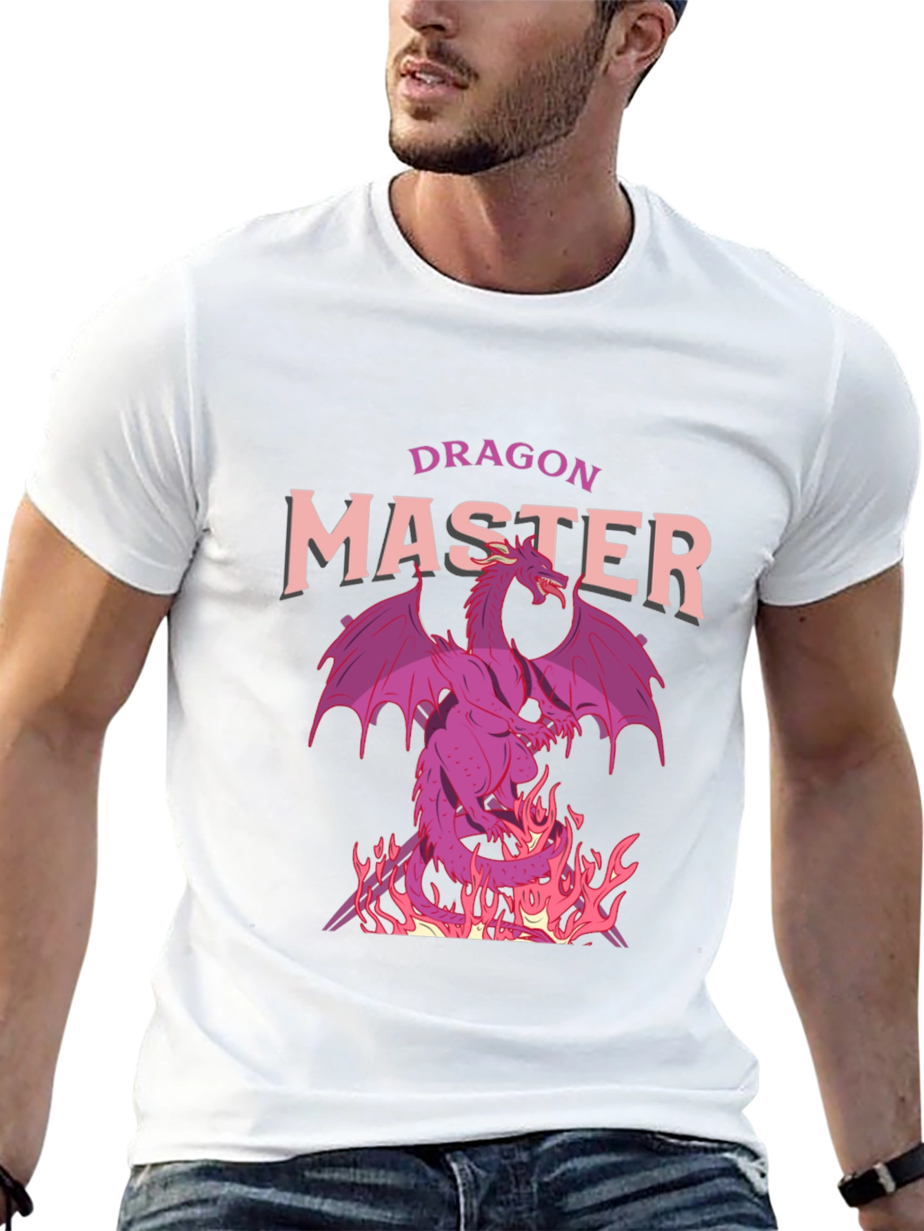 Dragon Master Graphic Tee - Black Cotton T-Shirt