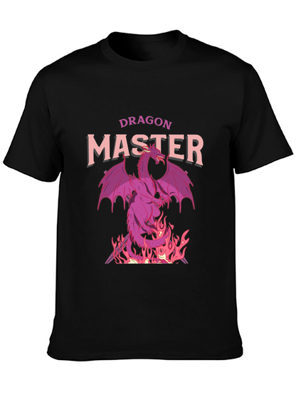 Dragon Master Graphic Tee - Black Cotton T-Shirt