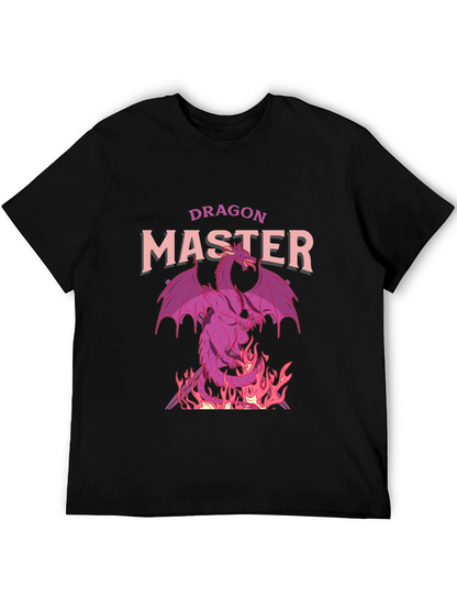 Dragon Master Graphic Tee - Black Cotton T-Shirt