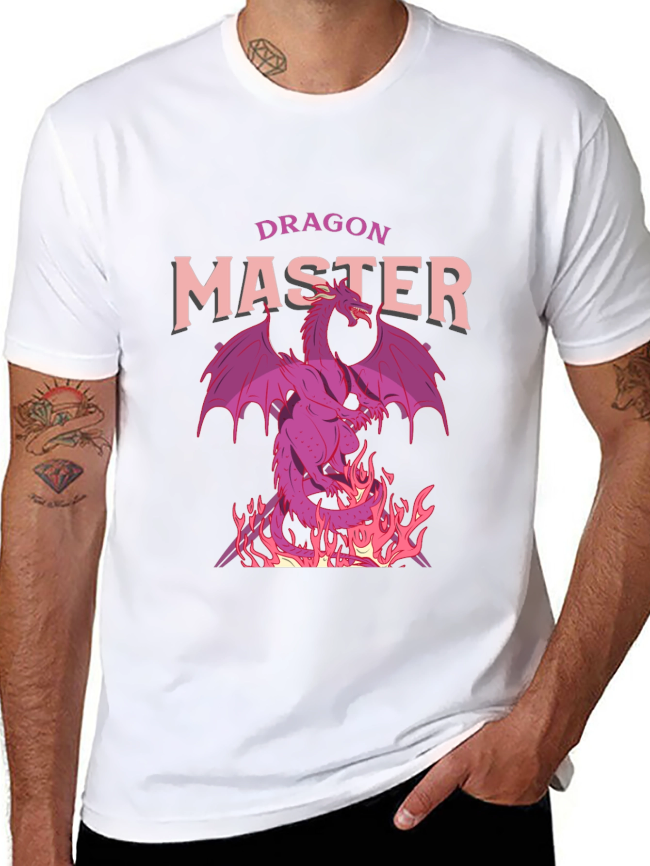 Dragon Master Graphic Tee - Black Cotton T-Shirt