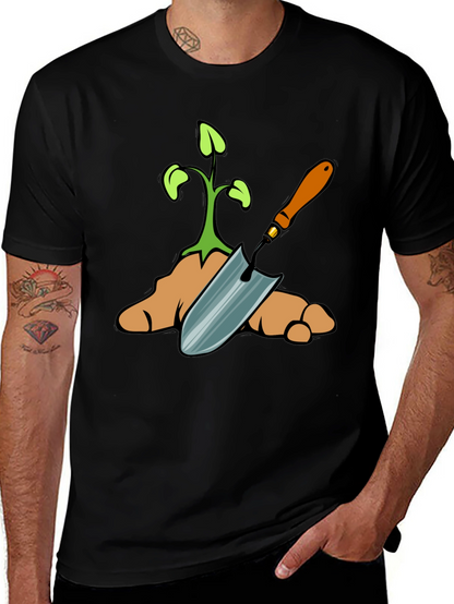 Gardeners Sprout Graphic Tee - Black Cotton T-Shirt