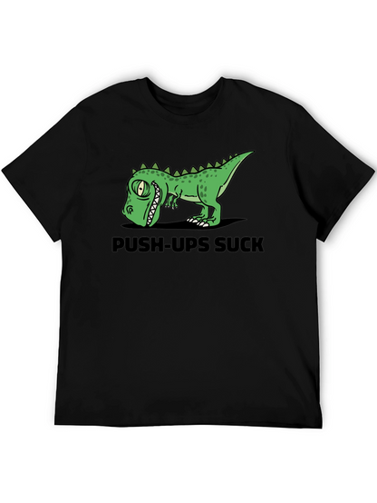 Push-Ups Suck Dino Graphic T-Shirt
