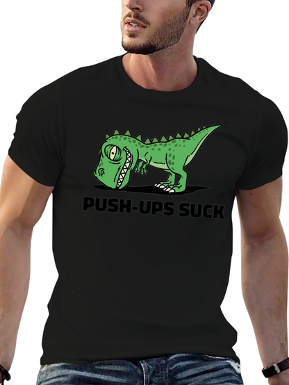 Push-Ups Suck Dino Graphic T-Shirt