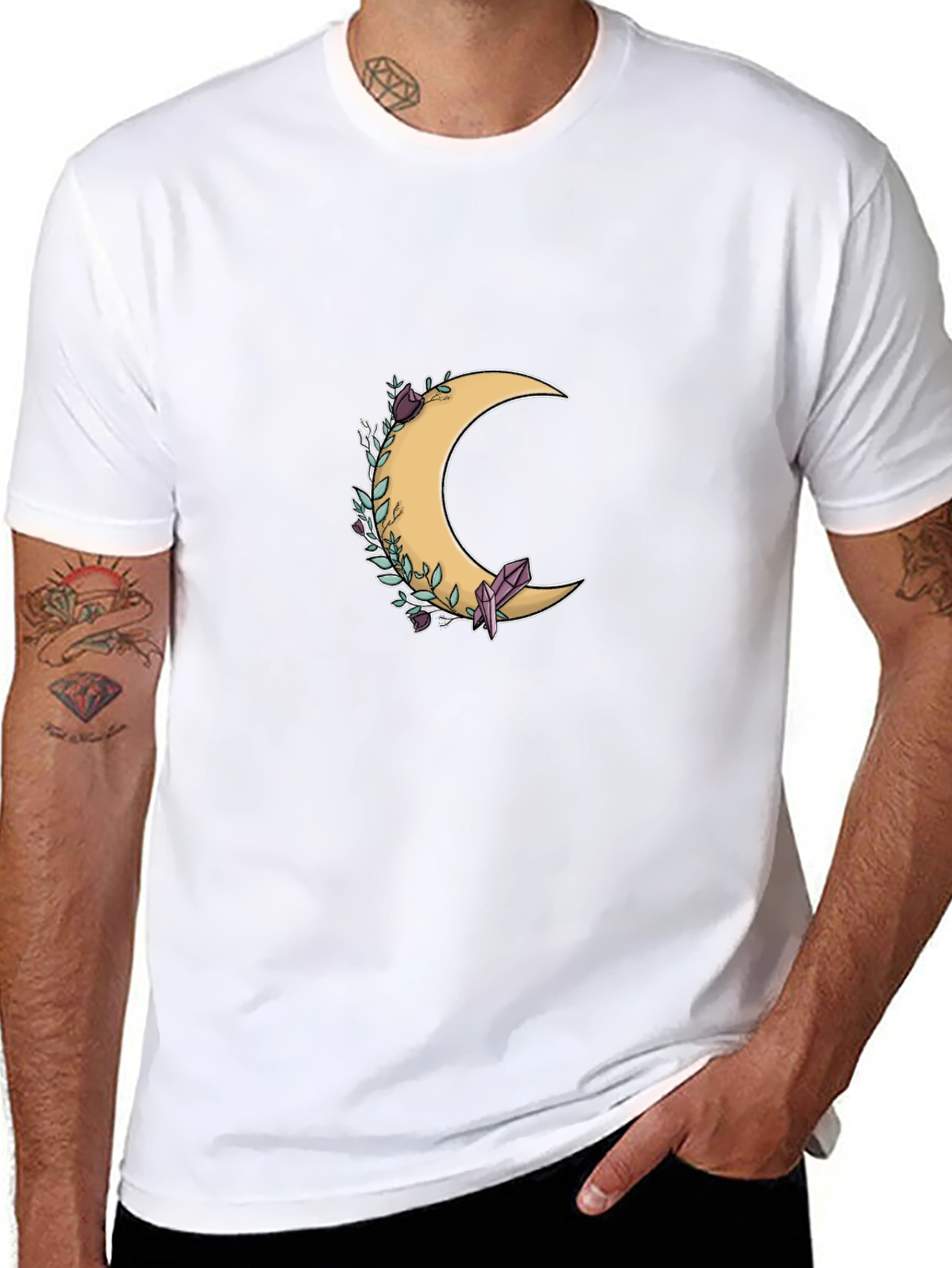 Crescent Moon & Crystal Graphic Tee