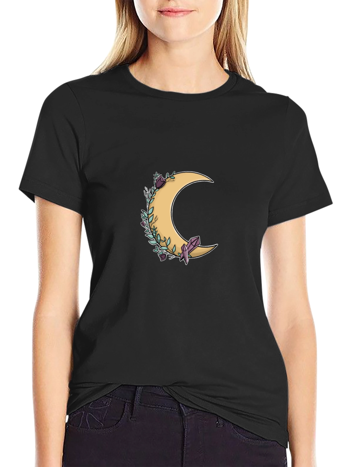 Crescent Moon & Crystal Graphic Tee