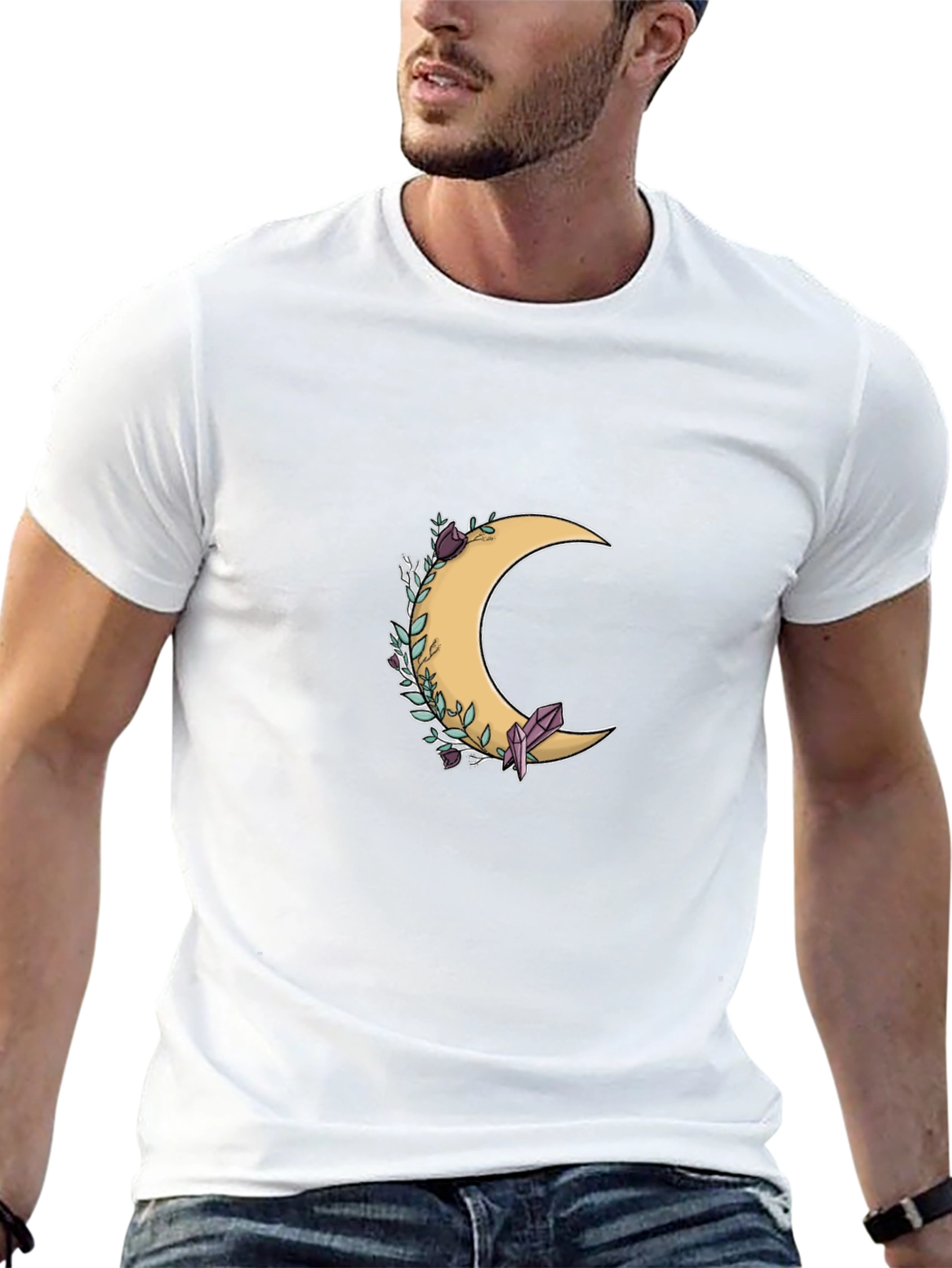 Crescent Moon & Crystal Graphic Tee