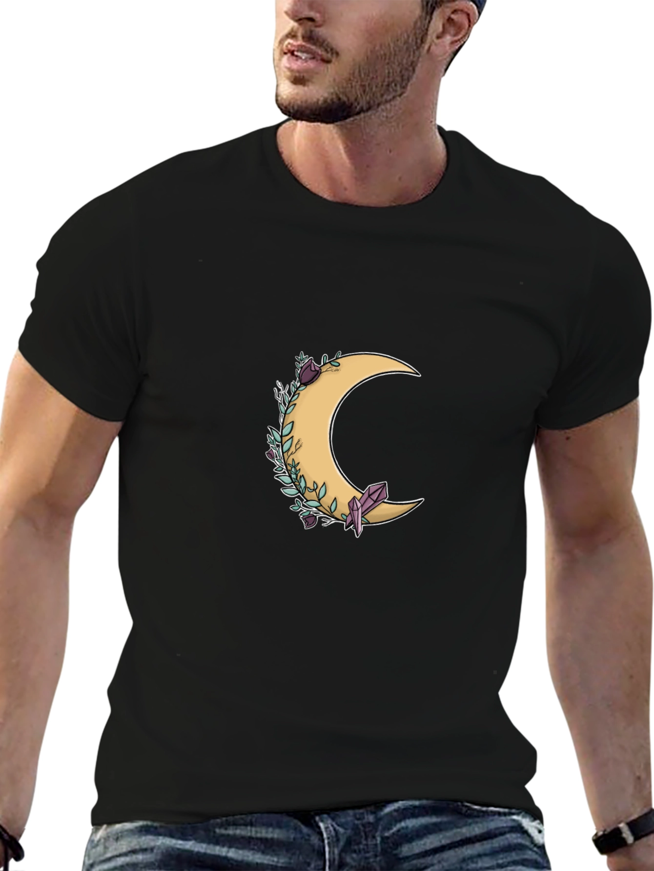 Crescent Moon & Crystal Graphic Tee