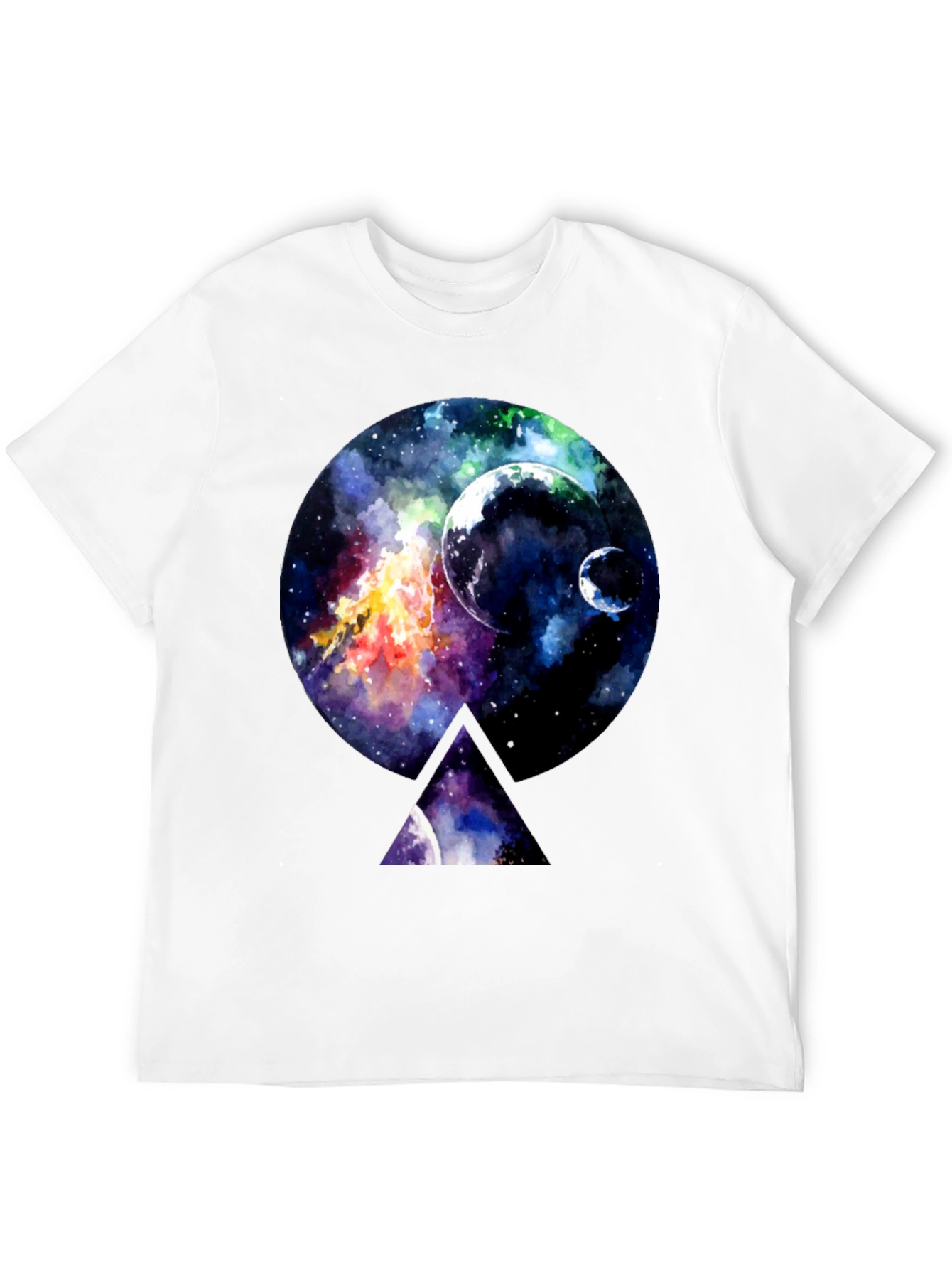 Galaxy Print Black Crewneck T-Shirt