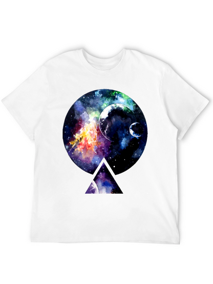 Galaxy Print Black Crewneck T-Shirt