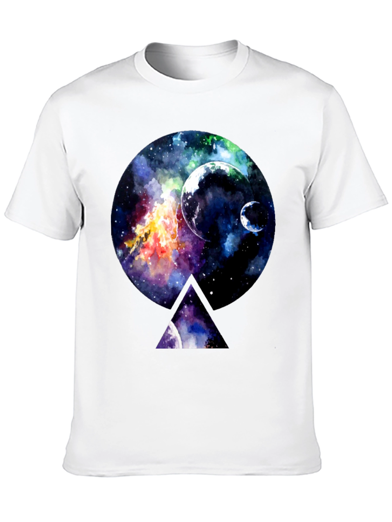 Galaxy Print Black Crewneck T-Shirt