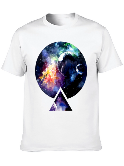 Galaxy Print Black Crewneck T-Shirt