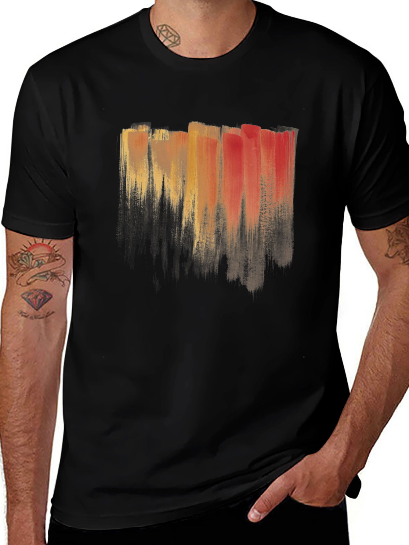Abstract Brushstroke T-Shirt - Artistic Mens Tee