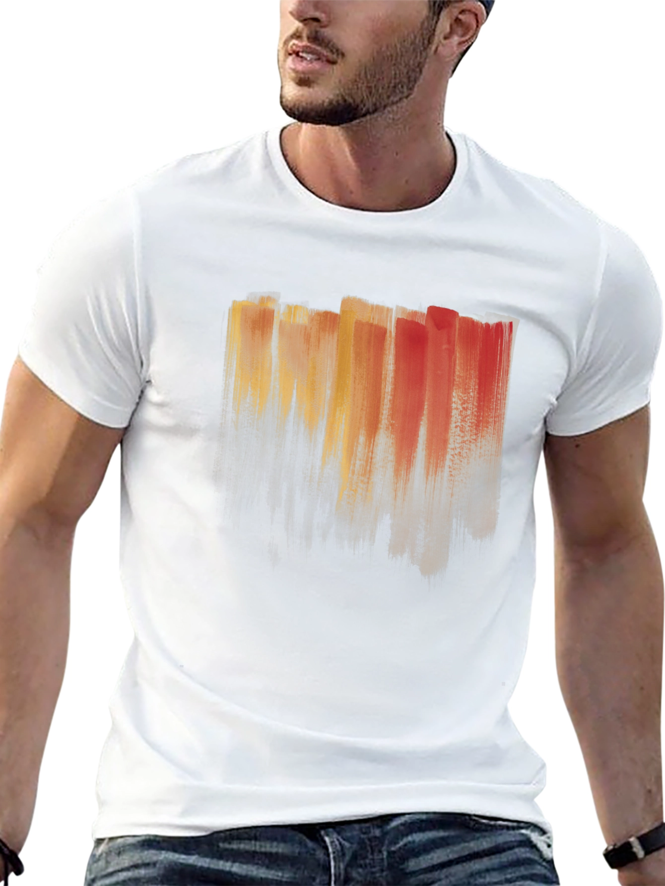 Abstract Brushstroke T-Shirt - Artistic Mens Tee