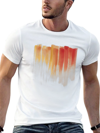 Abstract Brushstroke T-Shirt - Artistic Mens Tee