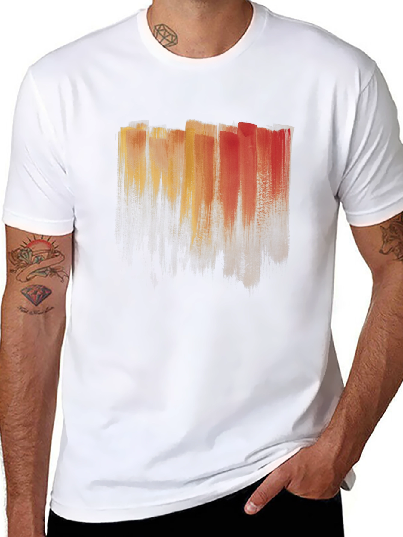 Abstract Brushstroke T-Shirt - Artistic Mens Tee