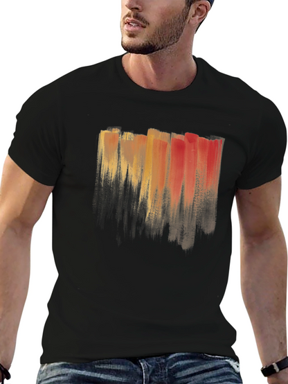 Abstract Brushstroke T-Shirt - Artistic Mens Tee