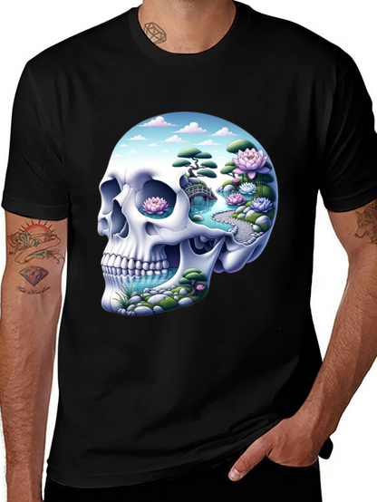 Skull Zen Garden T-Shirt - Unique Graphic Tee