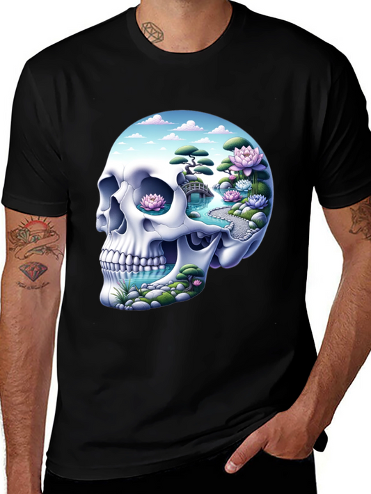 Skull Zen Garden T-Shirt - Unique Graphic Tee