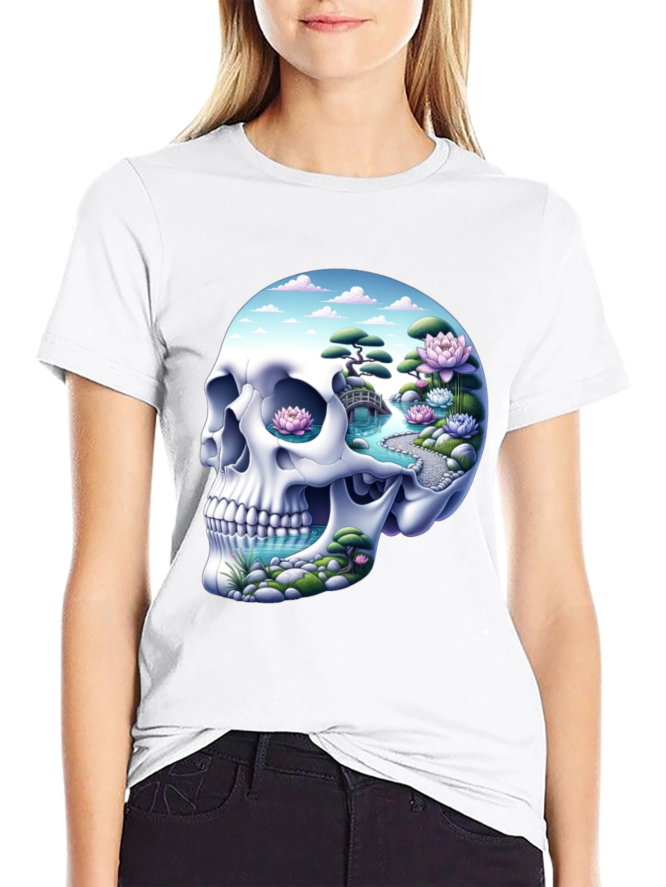 Skull Zen Garden T-Shirt - Unique Graphic Tee
