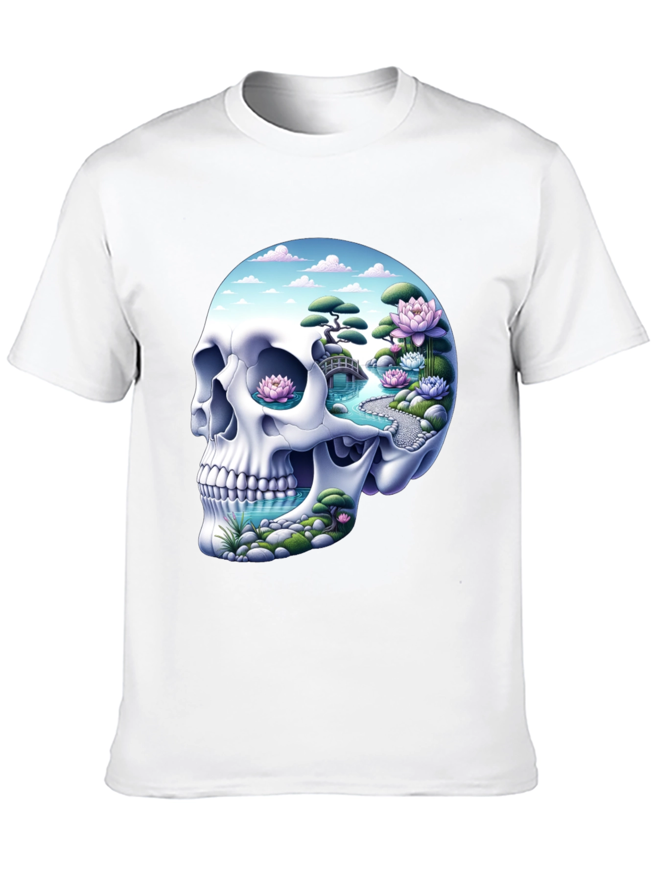 Skull Zen Garden T-Shirt - Unique Graphic Tee