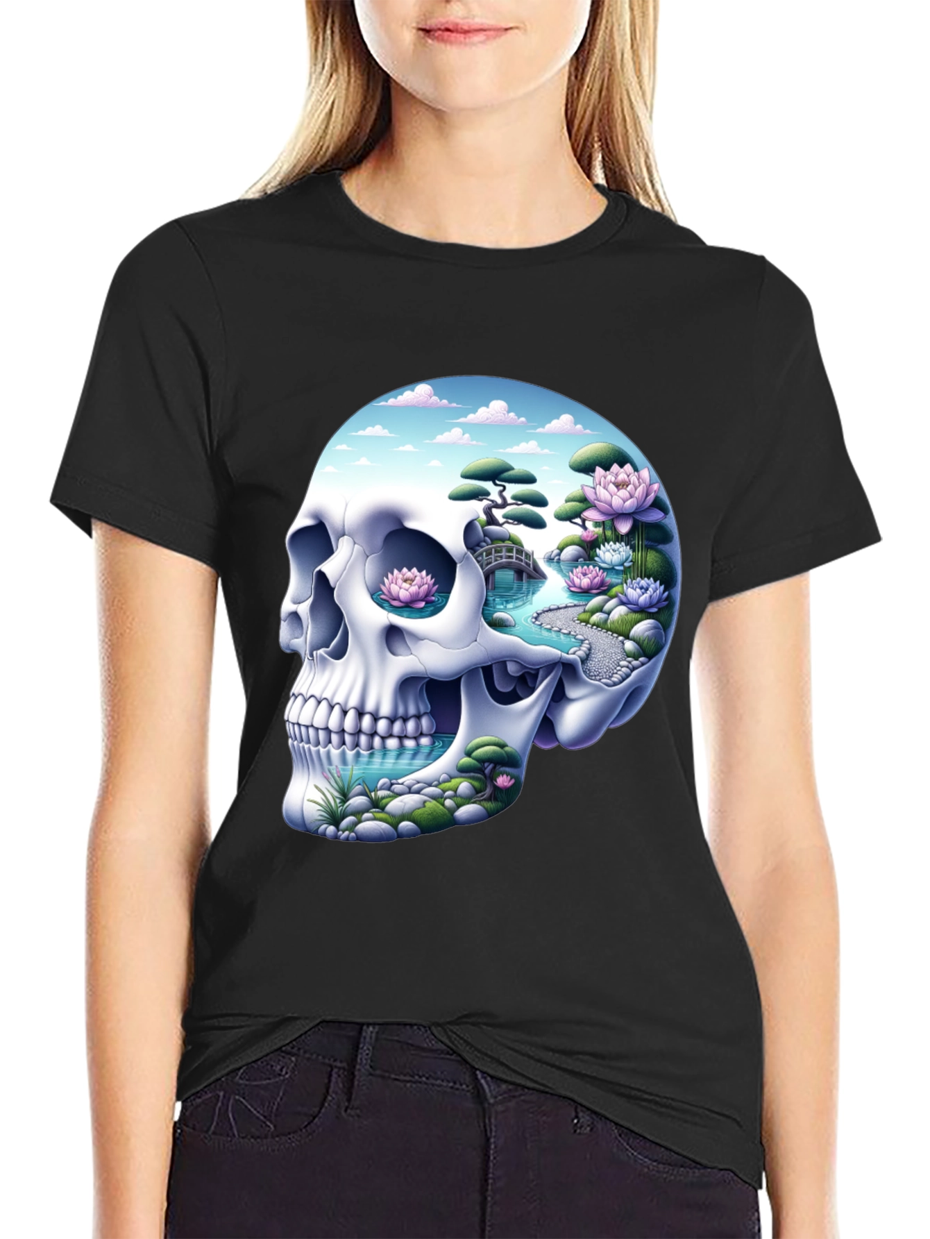 Skull Zen Garden T-Shirt - Unique Graphic Tee