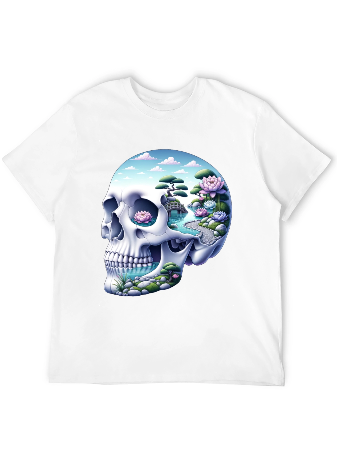 Skull Zen Garden T-Shirt - Unique Graphic Tee